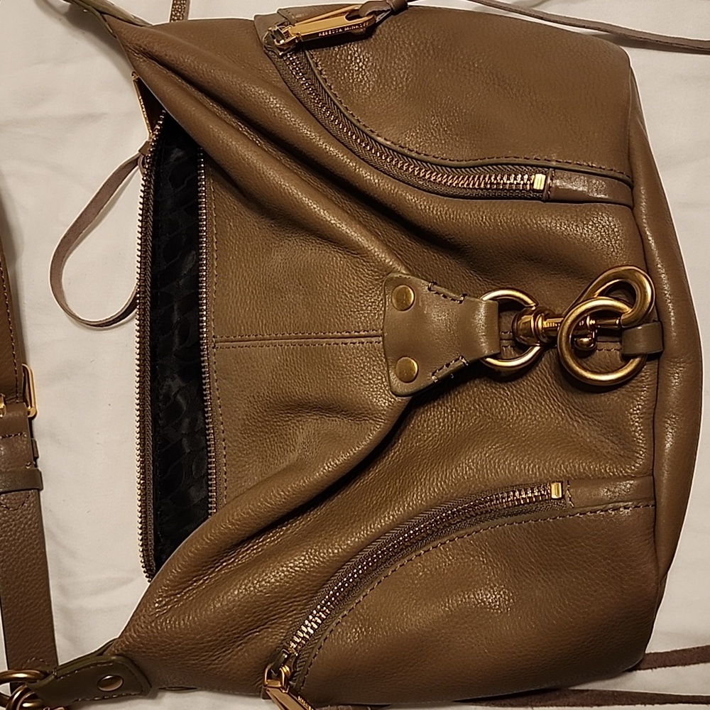 Rebecca Minkoff Genuine Leather Taupe Crossbody